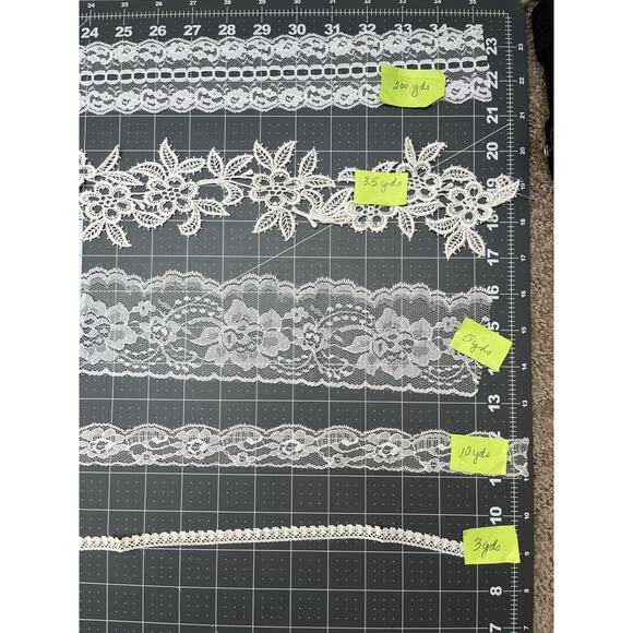 Lot Vintage Lace Trim Edging 200+ YARDS Embellishment Shabby Slow Stitch Sewing - Picture 1 of 2